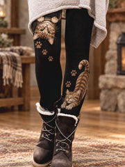 Women's Fall/Winter Animals Floral Art Printed Leggings