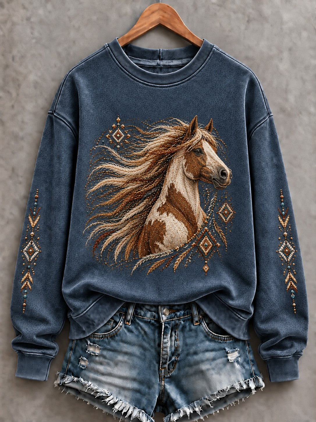 Women's Western Horse Printed Sweatshirt