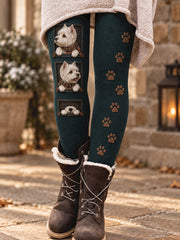 Women's Fall/Winter Animals Floral Art Printed Leggings