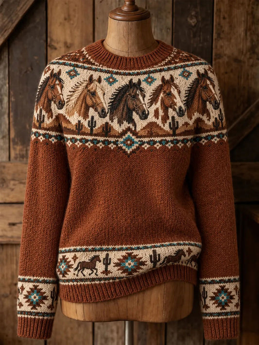 Women'sWestern Horse Sweater