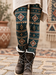 Women's Fall/Winter Art Printed Velvet Leggings