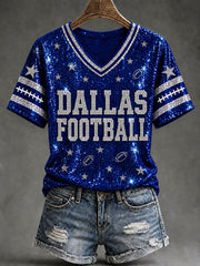 Women's Cowboys Football Fans Lovers Gameday Casual Short-Sleeved T-Shirt