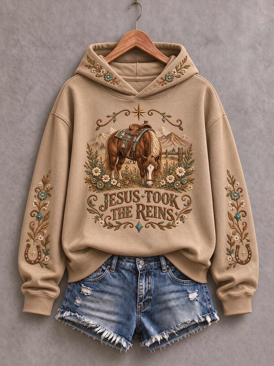 Women's Western Faith Lover Printed Regular Sweatshirt