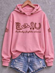 Women's Western-style breast cancer Printed Regular Sweatshirt