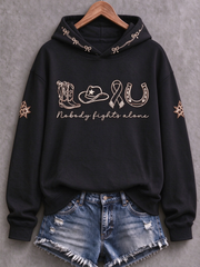 Women's Western-style breast cancer Printed Regular Sweatshirt