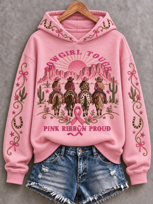 Women's Western-style breast cancer Printed Regular Sweatshirt