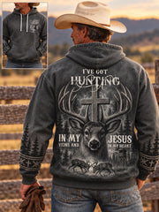 Men's Retro Western Style Faith Lover Art Printed Hoodie