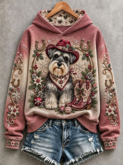 Women's Western-Style Christmas Schnauzer Hoodies