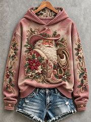 Women's Western Santa Claus Print Hoodies