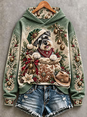Women's Western-Style Christmas Schnauzer Hoodies