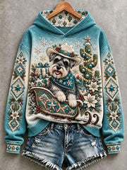 Women's Western-Style Christmas Schnauzer Hoodies