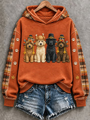 Women's Thanksgiving Dog Print Regular Sweatshirt