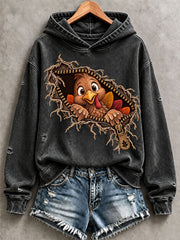 Women’s Thanksgiving Print Casual Hoodie