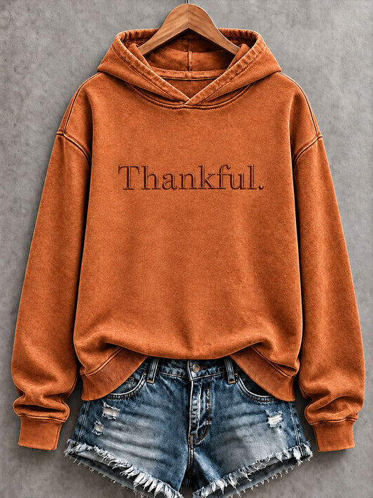 Women's Thankful Print Regular Sweatshirt