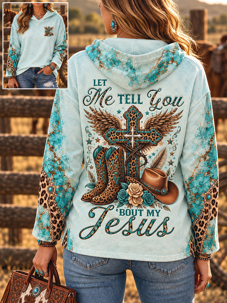 Women's Vintage Western Style Faith Lover Art Printed Hoodie