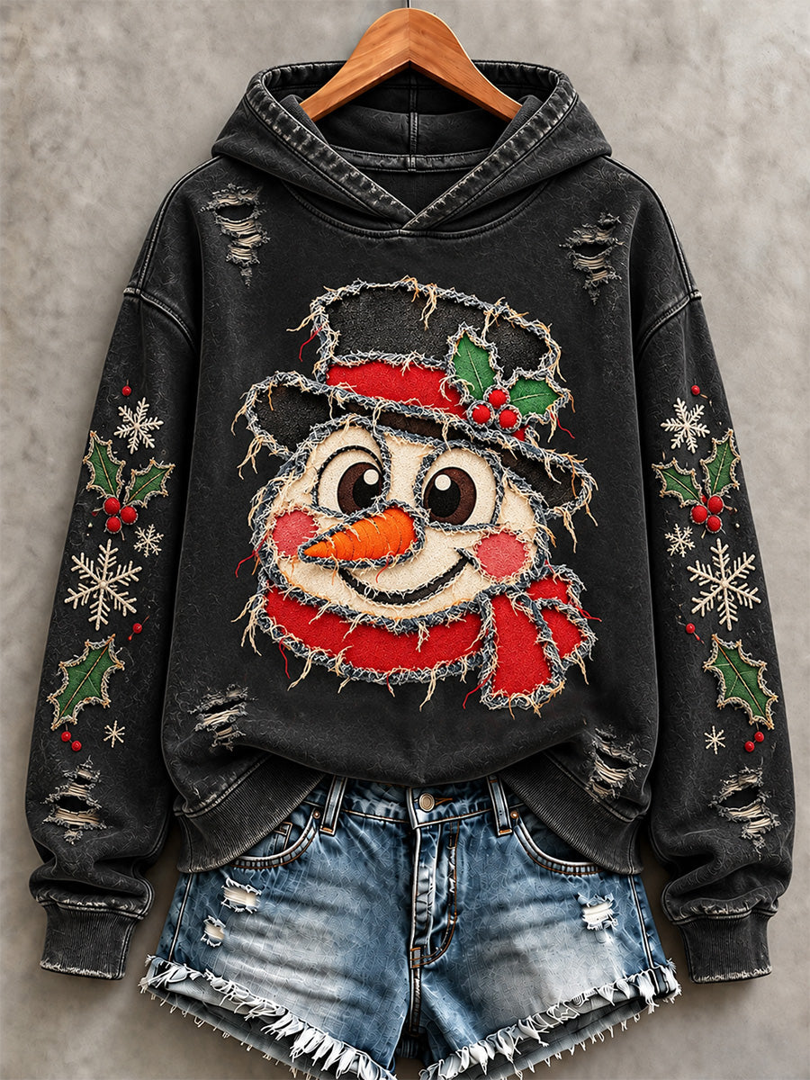 Women's Christmas Snowman Print Sweatshirt