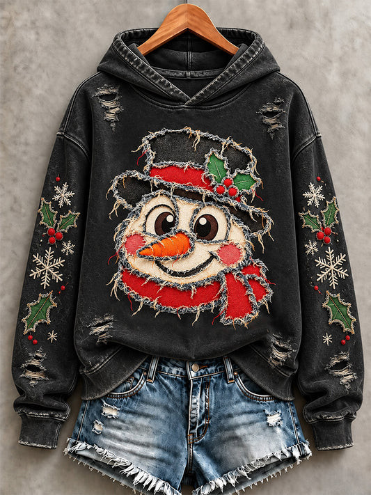 Women's Christmas Snowman Print Sweatshirt