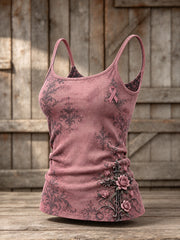 Women's Corss and Pink Charity Ribbon Pattern Design Casual Vest