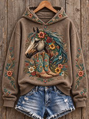 Women's Western-style horse print Regular Sweatshirt