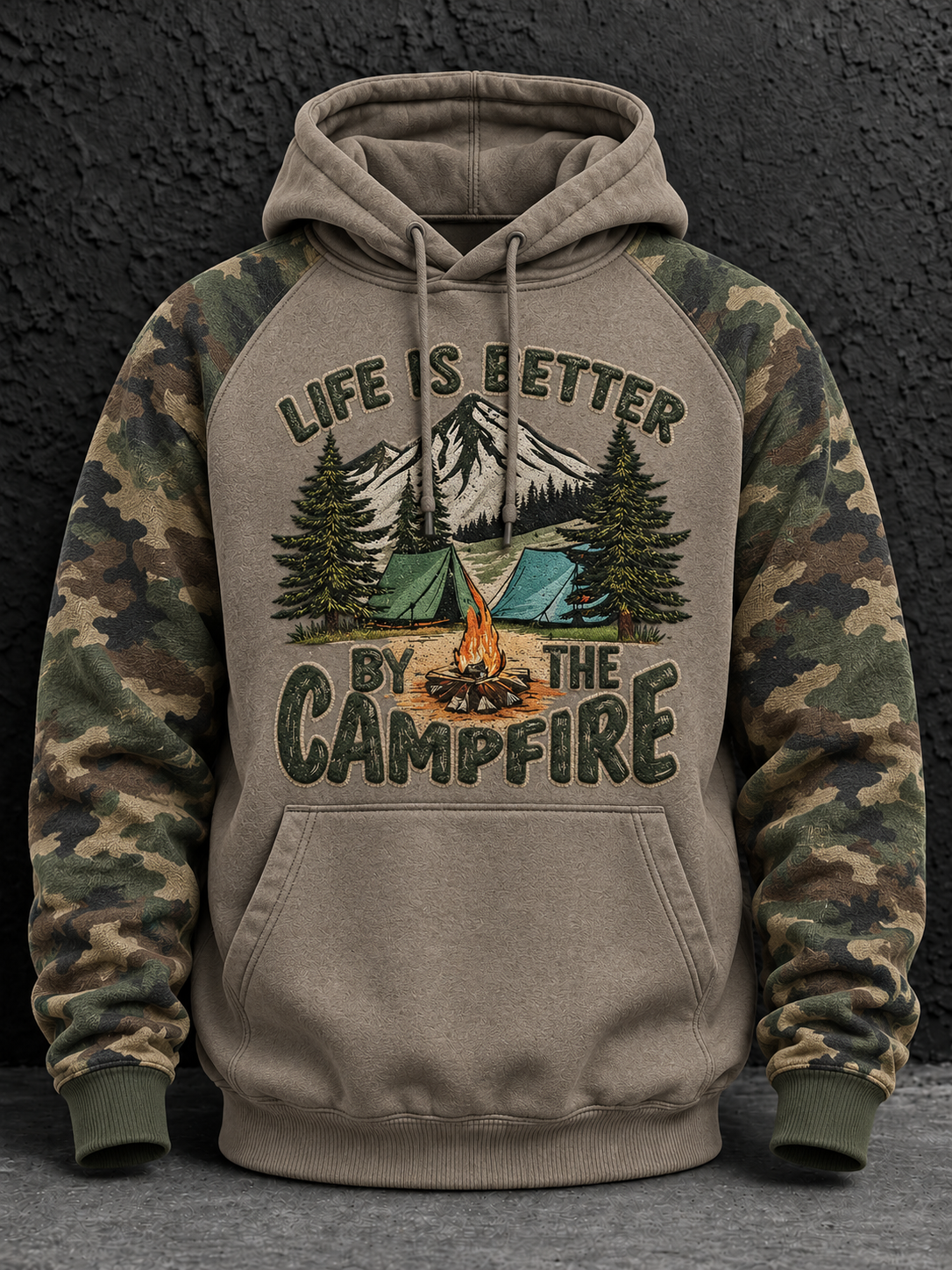 Men's Camping Velvet Raglan Hoodie