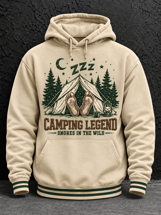 Men's Camping Oversized Drop-Shoulder Hoodie With Pockets