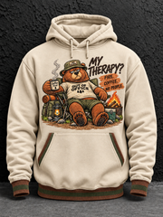 Men's Camping Oversized Drop-Shoulder Hoodie With Pockets
