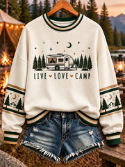 Women's Camping Print Sweatshirt