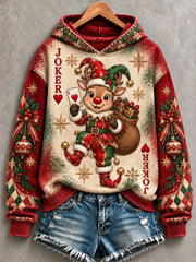 Women's Christmas Jester-Themed Hoodies