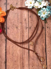 Women's adjustable round pendant necklace