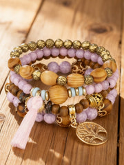 Women's Viking Tree of Life Bohemian Multi-Layer Wooden Bead Bracelet