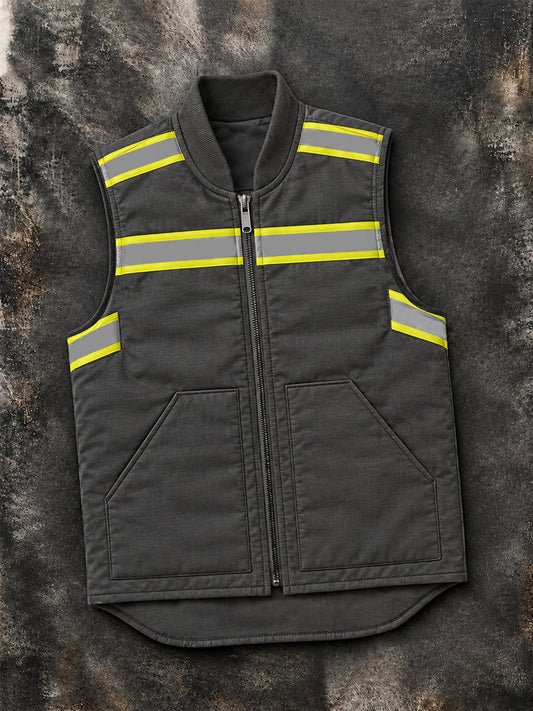 Men's Outdoor Plaid-Panel Work Print Coat